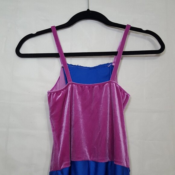 Revolution Dancewear velvet sequins leotard fuchsia blue size XLC - Picture 6 of 8